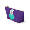 Purple Diamond On Big Heart On Purple Accessory Pouch w T-bottom