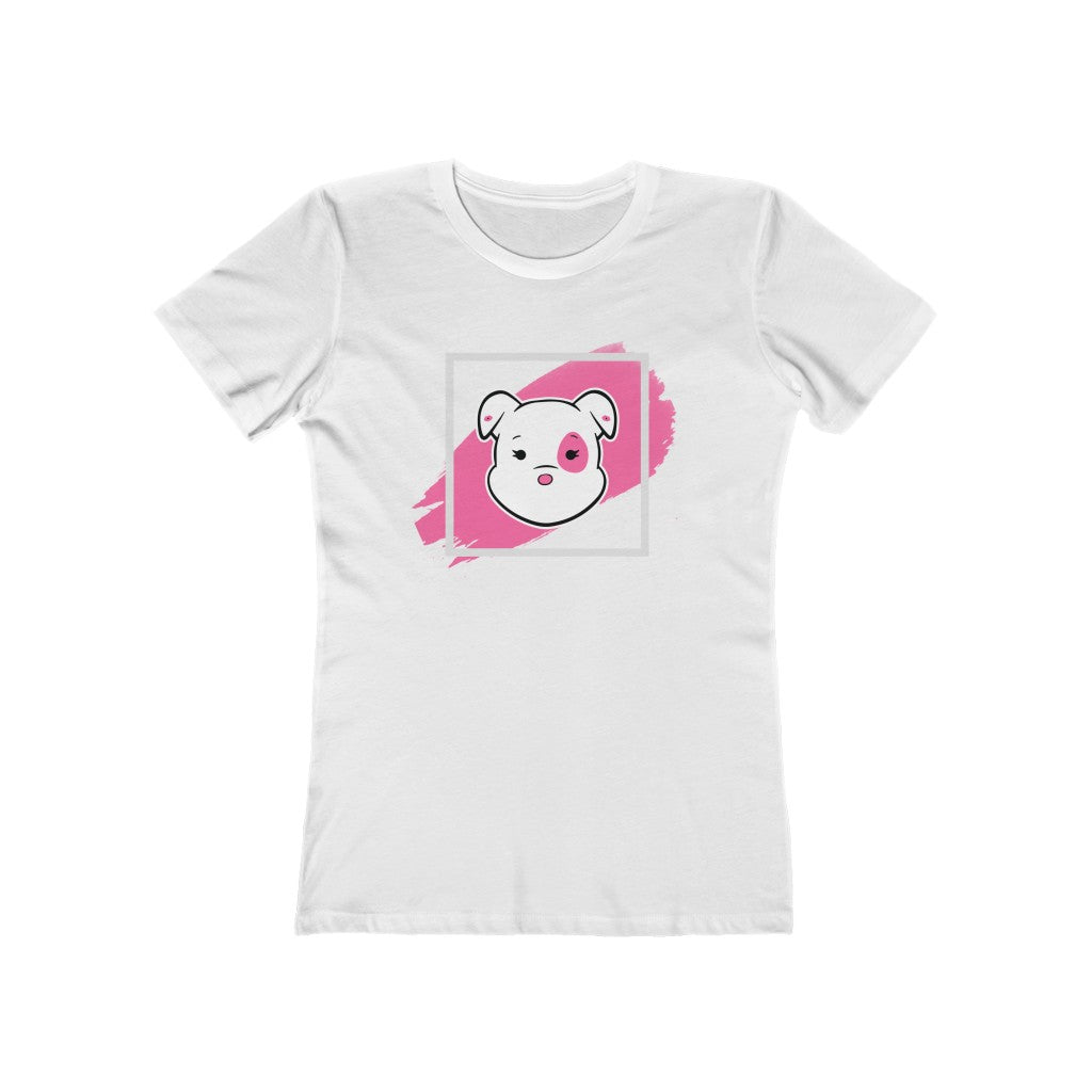 Mumbles Brushstroke Background On Women's The Boyfriend Tee