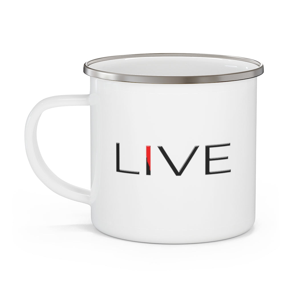 Now I LIVE On Enamel Camping Mug