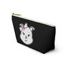 Pink Diamond On Black Accessory Pouch w T-bottom