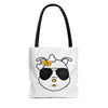 Yellow Diamond Sporting Paw Print Sunglasses On Tote Bag