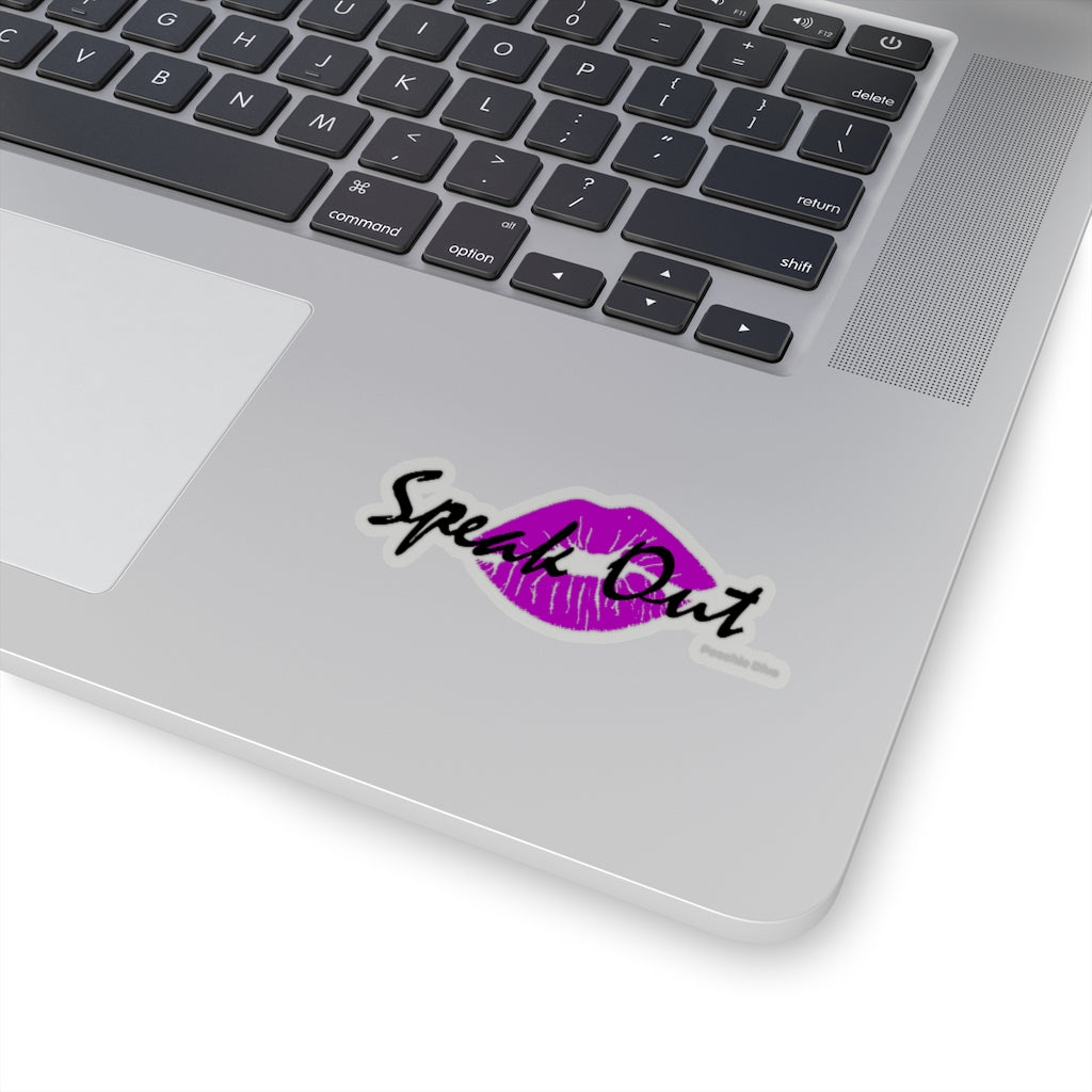 Speak Out Purple Lips Kiss-Cut Stickers