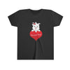 Diamond Laying On Poochie Diva Heart On Youth Short Sleeve Tee