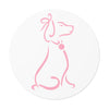 Pink Poochie Diva Icon On Round Vinyl Stickers