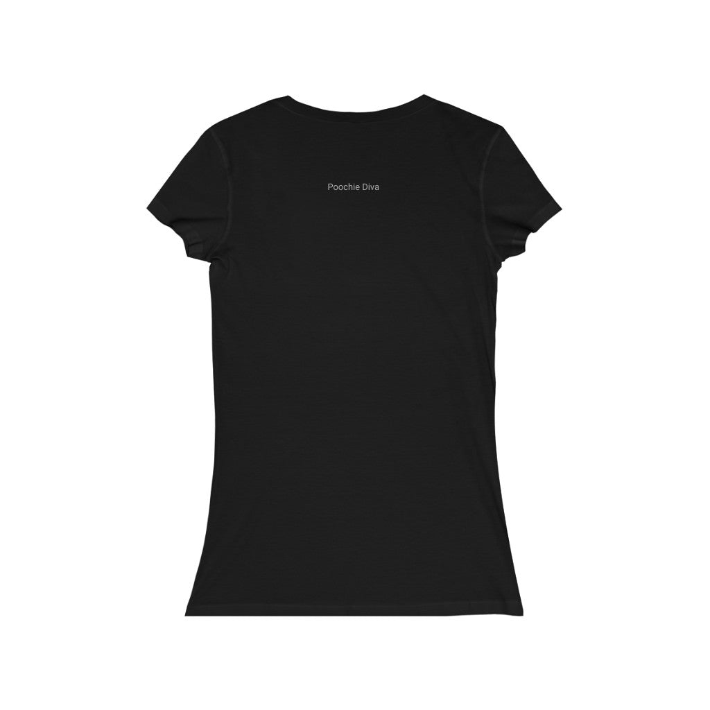 Mom of the Birthday Girl Women's Jersey Short Sleeve V-Neck Tee