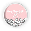 Dog Mom Life Bone Pile Pink Wall clock