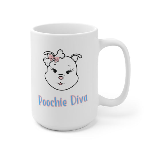 Poochie Diva's Pink Diamond On Ceramic Mug 15oz