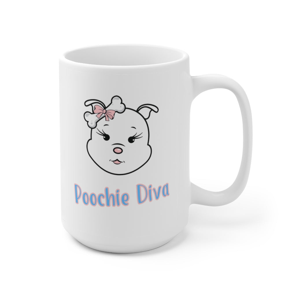 Poochie Diva's Pink Diamond On Ceramic Mug 15oz