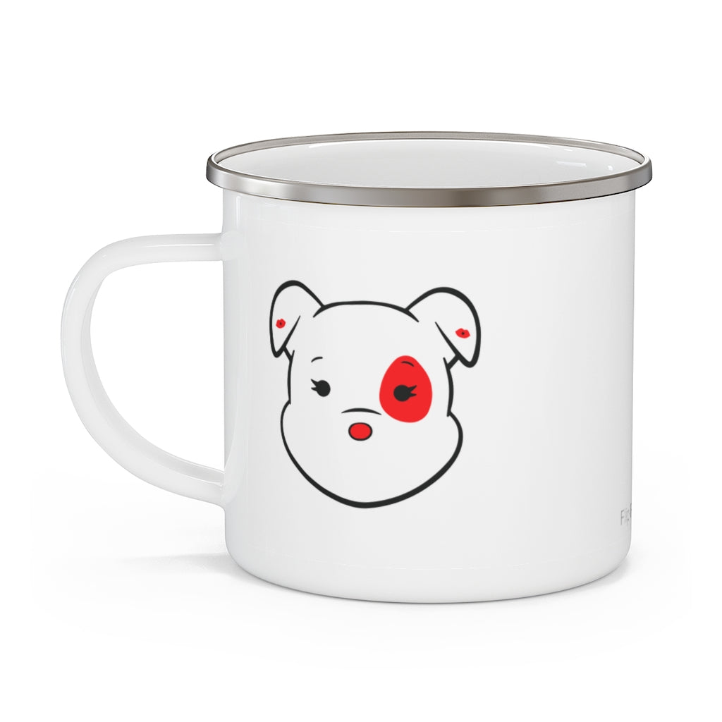 Flip For Her Lips Mumbles On Enamel Camping Mug