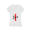 Oversized &quot;I&quot; LIVE On A Women&#39;s Jersey Short Sleeve Deep V-Neck Tee