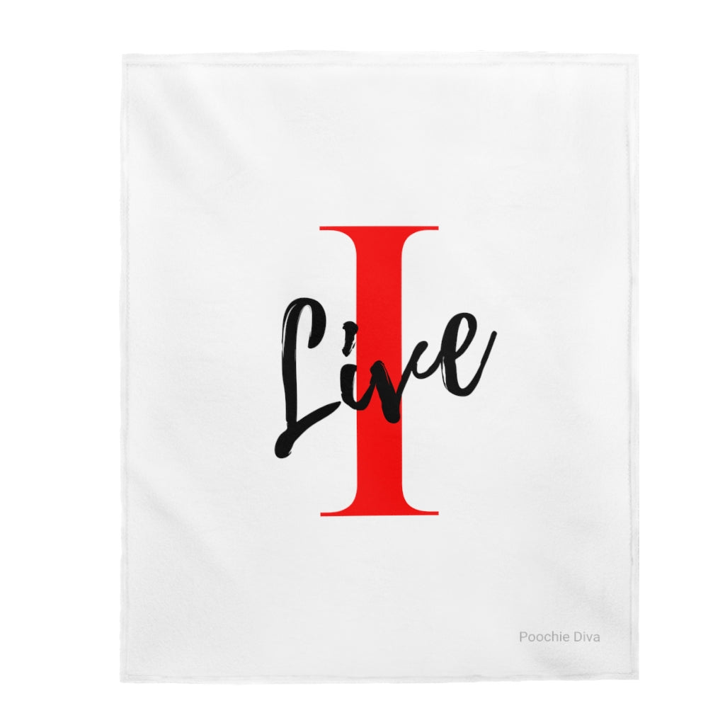 Oversized I Live On A Velveteen Plush Blanket