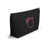 Diamond Pink Outline On Black Accessory Pouch w T-bottom