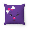 Diamond Face On Purple Spun Polyester Square Pillow