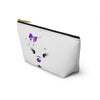 Purple Diamond Face On White Accessory Pouch w T-bottom