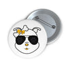 Yellow Diamond Sporting Paw Print Sunglasses On Custom Pin Buttons