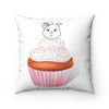 Vanilla With Sprinkles Diamond Cupcake On Spun Polyester Square Pillow