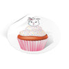 Vanilla With Sprinkles Diamond Cupcake On White Round Vinyl Stickers