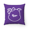 Personalized Diamond Face On Purple Spun Polyester Square Pillow