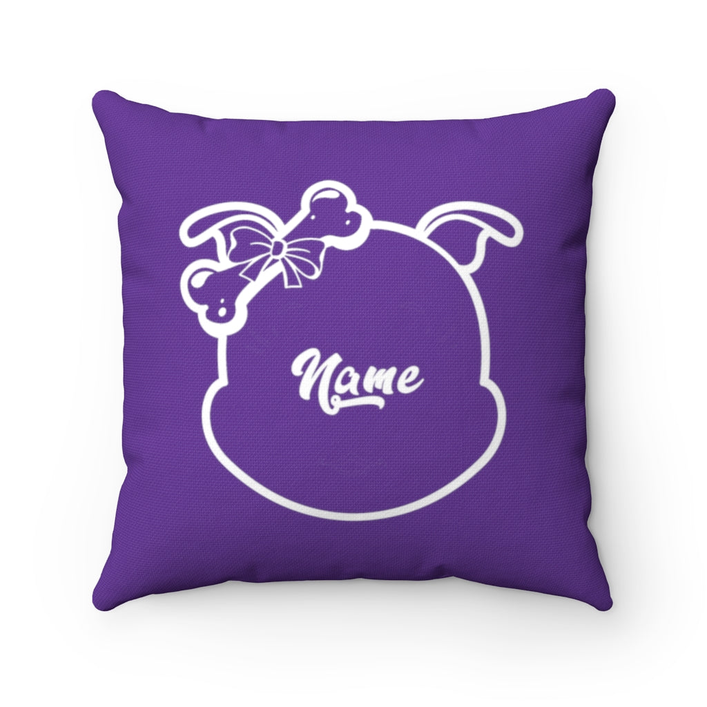 Personalized Diamond Face On Purple Spun Polyester Square Pillow