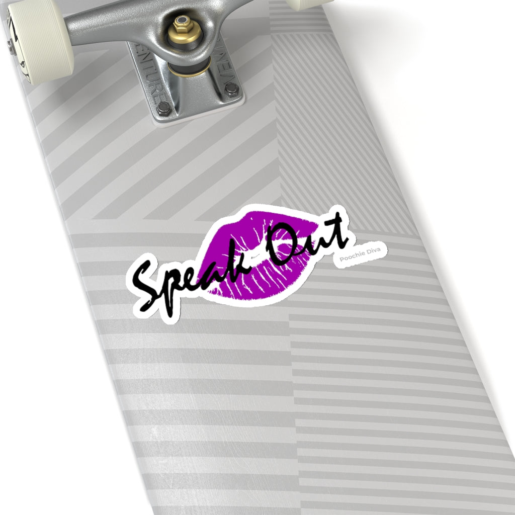 Speak Out Purple Lips Kiss-Cut Stickers