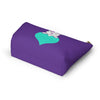 Purple Diamond On Big Heart On Purple Accessory Pouch w T-bottom