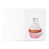 Vanilla With Sprinkles Diamond Cupcake On Purple Greeting Cards (7 pcs)