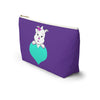 Purple Diamond On Big Heart On Purple Accessory Pouch w T-bottom