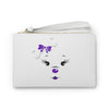 Purple Diamond Face On White Clutch Bag