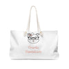 High IQ Diamond Thinking Pawsitive On White Weekender Bag