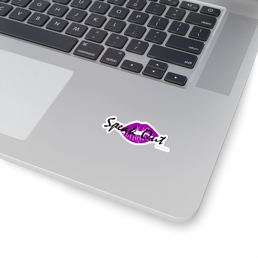 Speak Out Purple Lips Kiss-Cut Stickers