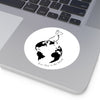 Best Dog In The World On Black Round Vinyl Stickers