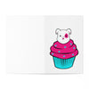 Fuchsia  Mumbles Cupcake Topper On Greeting Cards (7 pcs)