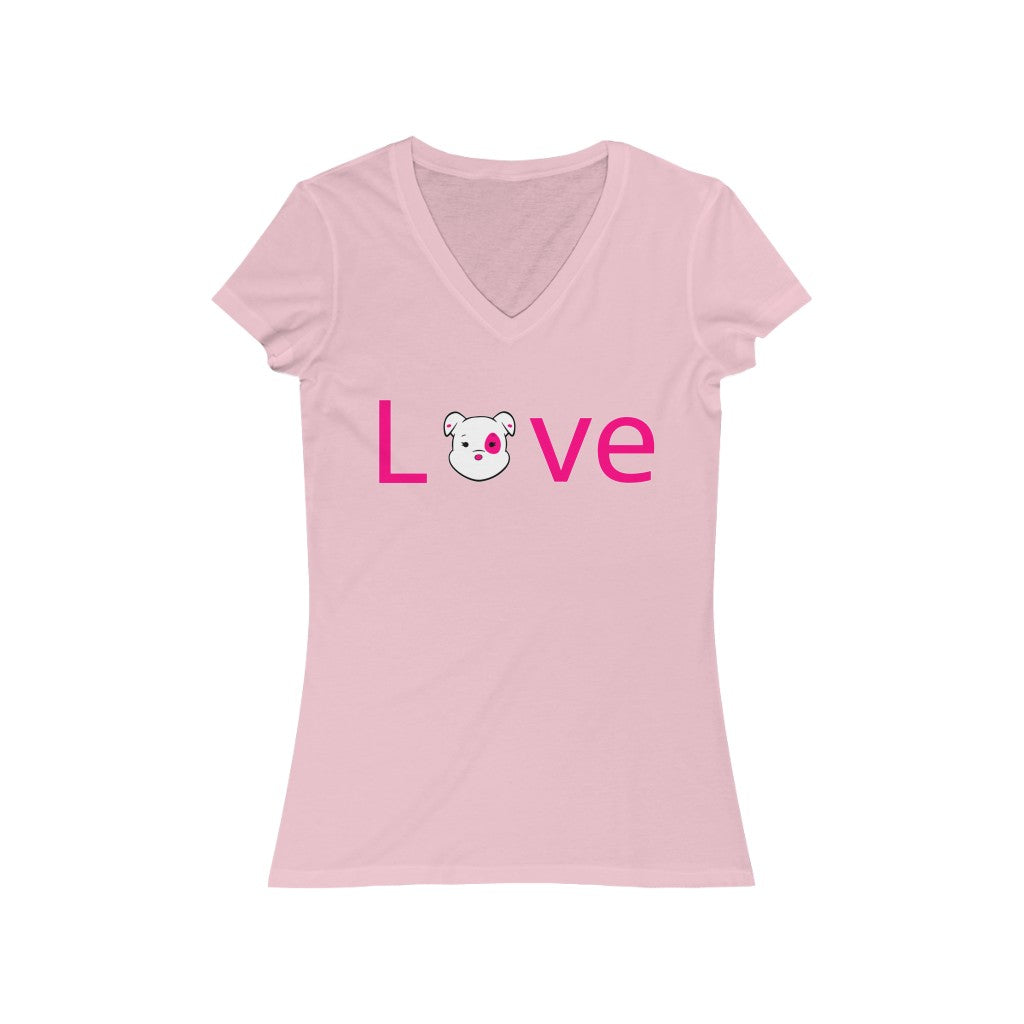 Mumbles Love On Women's Jersey Short Sleeve V-Neck Tee