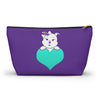 Purple Diamond On Big Heart On Purple Accessory Pouch w T-bottom