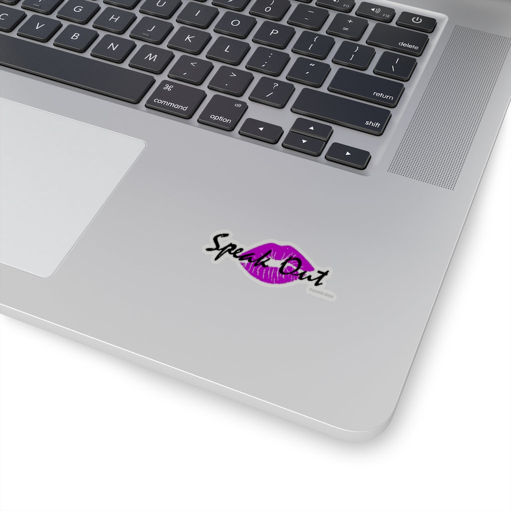 Speak Out Purple Lips Kiss-Cut Stickers