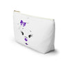 Purple Diamond Face On White Accessory Pouch w T-bottom