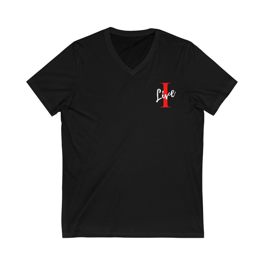 Oversized "I" LIVE On Colored Unisex Jersey Short Sleeve V-Neck Tee