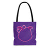 Pink Diamond Outline On Purple Tote Bag