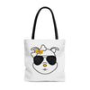 Yellow Diamond Sporting Paw Print Sunglasses On Tote Bag