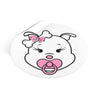 Pink Baby Diva Round Vinyl Stickers