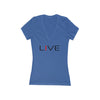 I LIVE Women&#39;s Jersey Short Sleeve Deep V-Neck Tee