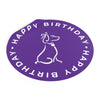 Poochie Diva&#39;s Happy Birthday On Purple Round Vinyl Stickers