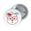 Red Diamond Wearing Heart Glasses On Black Custom Pin Buttons