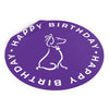 Poochie Diva&#39;s Happy Birthday On Purple Round Vinyl Stickers