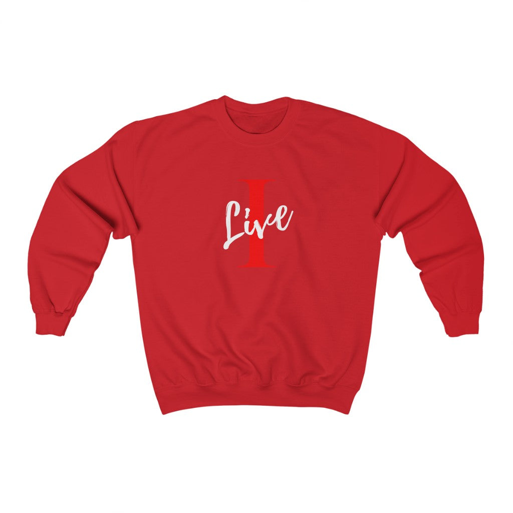 Oversized "I" LIVE On Unisex Heavy Crewneck Sweatshirt