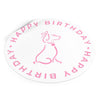 Pink Poochie Diva&#39;s Happy Birthday On White Round Vinyl Stickers