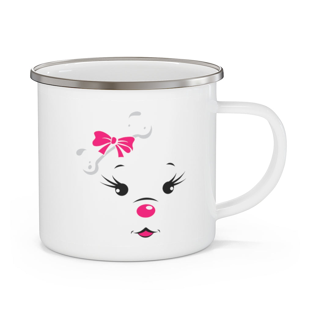 Diamond Face Rocking Pink On Enamel Camping Mug