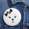 Black Diamond Face On Custom Pin Buttons