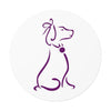 Purple Poochie Diva Icon On Round Vinyl Stickers