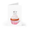 Vanilla With Sprinkles Diamond Cupcake On Purple Greeting Cards (7 pcs)